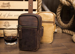 Leather Belt Pouch Mens Small Cases Arm Case Pouch for Men - imessengerbags