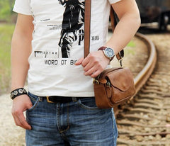 Leather Belt Pouch Mens Small Cases Waist Bag Hip Pack Belt Bag Fanny Pack Bumbag for Men - imessengerbags