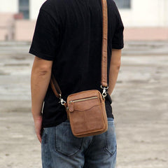 Leather Belt Pouch Mens Small Cases Waist Bag Hip Pack Fanny Pack for Men