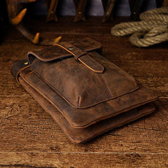 Leather Belt Pouch Mens Small Cases Waist Bag Shoulder Bag for Men