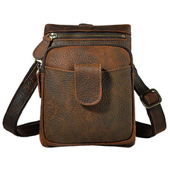 Leather Belt Pouch Mens Small Cases Waist Bag Shoulder Bag for Men