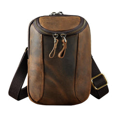 Leather Belt Pouch Mens Small Cases Waist Bag Shoulder Bag for Men