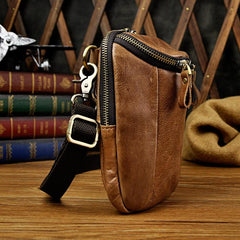 Leather Belt Pouch Mens Small Cases Waist Bag Shoulder Bag for Men