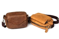 Leather Belt Pouch Mens Small Cases Waist Bag Shoulder Bag for Men - imessengerbags