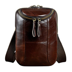 Leather Belt Pouch Mens Small Cases Waist Bag Shoulder Bag for Men