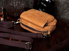 Leather Belt Pouch Mens Small Cases Waist Bag Shoulder Bag for Men - imessengerbags