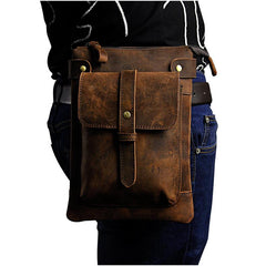 Leather Belt Pouch Mens Small Cases Waist Bag Shoulder Bag for Men