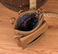 Leather Belt Pouch Mens Small Cases Waist Bag Shoulder Bag for Men