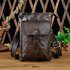 Leather Belt Pouch Mens Small Cases Waist Bag Shoulder Bag for Men