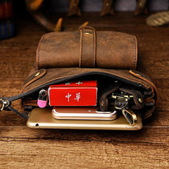 Leather Belt Pouch Mens Small Cases Waist Bag Shoulder Bag for Men