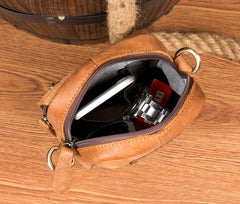 Leather Belt Pouch Mens Small Cases Waist Bag Shoulder Bag for Men
