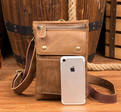 Leather Belt Pouch Mens Small Cases Waist Bag Shoulder Bag for Men - imessengerbags