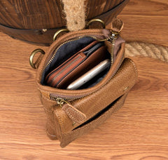 Leather Belt Pouch Mens Small Cases Waist Bag Shoulder Bag for Men