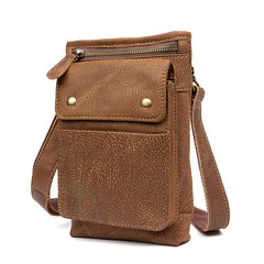 Leather Belt Pouch Mens Small Cases Waist Bag Shoulder Bag for Men