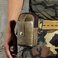 Leather Belt Pouch Mens Small Cases Waist Bag for Men