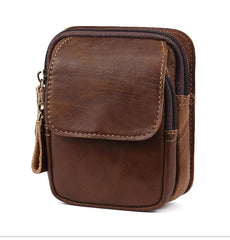 Leather Belt Pouch Mens Small Cases Waist Bag for Men