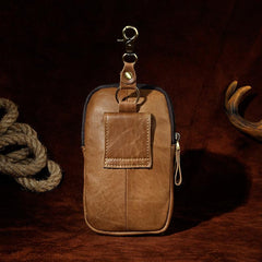 Leather Belt Pouch Mens Small Cases Waist Bag for Men