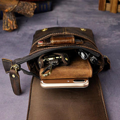 Leather Belt Pouch Mens Waist Bag Shoulder Bag for Men