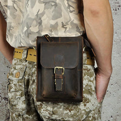 Leather Belt Pouch Mens Waist Bag Shoulder Bag for Men