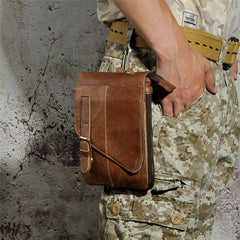 Leather Belt Pouch Mens Waist Bag Shoulder Bag for Men