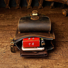 Leather Belt Pouch Mens Waist Bag Shoulder Bag for Men