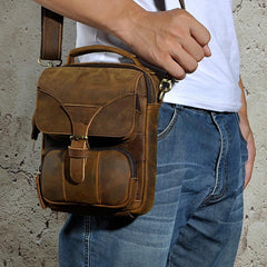 Leather Belt Pouch Mens Waist Bag Shoulder Bag for Men