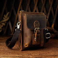 Leather Belt Pouch Mens Waist Bag Shoulder Bag for Men