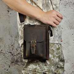 Leather Belt Pouch Mens Waist Bag Shoulder Bag for Men