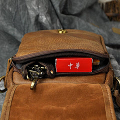 Leather Belt Pouch Mens Waist Bag Shoulder Bag for Men