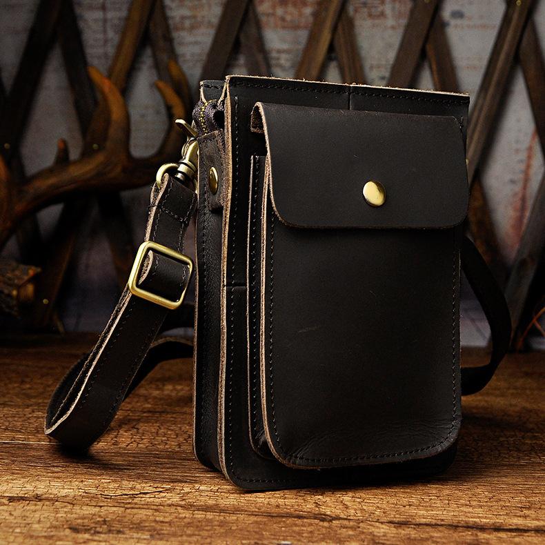 Leather Belt Pouch Mens Waist Bag Shoulder Bag for Men - imessengerbags