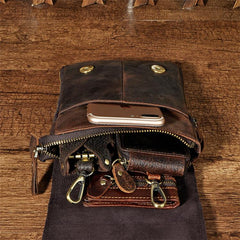 Leather Belt Pouch Mens Waist Bag Shoulder Bag for Men