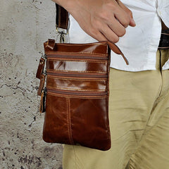 Leather Belt Pouch Mens Waist Bag Shoulder Bag for Men