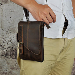 Leather Belt Pouch Mens Waist Bag Shoulder Bag for Men