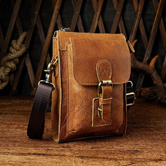 Leather Belt Pouch Mens Waist Bag Shoulder Bag for Men