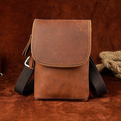 Leather Belt Pouch Mens Waist Bag Shoulder Bag for Men