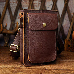 Leather Belt Pouch Mens Waist Bag Shoulder Bag for Men