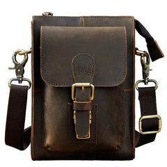 Leather Belt Pouch Mens Waist Bag Shoulder Bag for Men