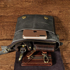 Leather Belt Pouch Mens Waist Bag Shoulder Bag for Men