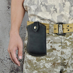 Leather Belt Pouch Mens Waist Bag Small Case afor Men