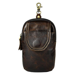 Leather Belt Pouch Mens Waist Bag Small Case for Men