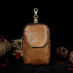 Leather Belt Pouch Mens Waist Bag Small Case for Men