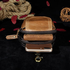 Leather Belt Pouch Mens Waist Bag Small Case for Men