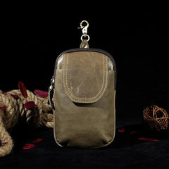 Leather Belt Pouch Mens Waist Bag Small Case for Men