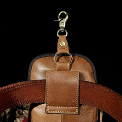 Leather Belt Pouch Mens Waist Bag Small Case for Men