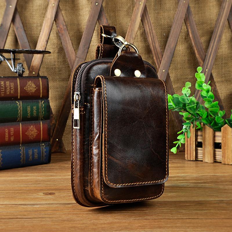 Leather Belt Pouch Mens Waist Bag Small Case for Men - imessengerbags