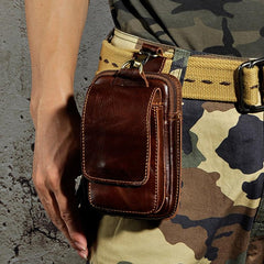 Leather Belt Pouch Mens Waist Bag Small Case for Men - imessengerbags