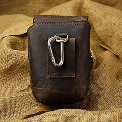 Leather Belt Pouch Mens Waist Bag Small Case for Men