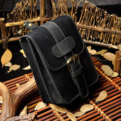 Leather Belt Pouch Mens Waist Bag Small Case for Men