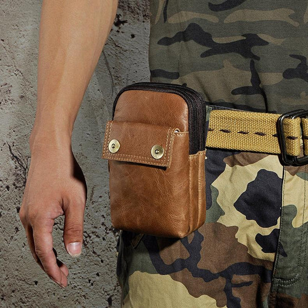 Leather Belt Pouch Mens Waist Bag Small Case for Men - imessengerbags