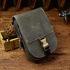 Leather Belt Pouch Mens Waist Bag Small Case for Men